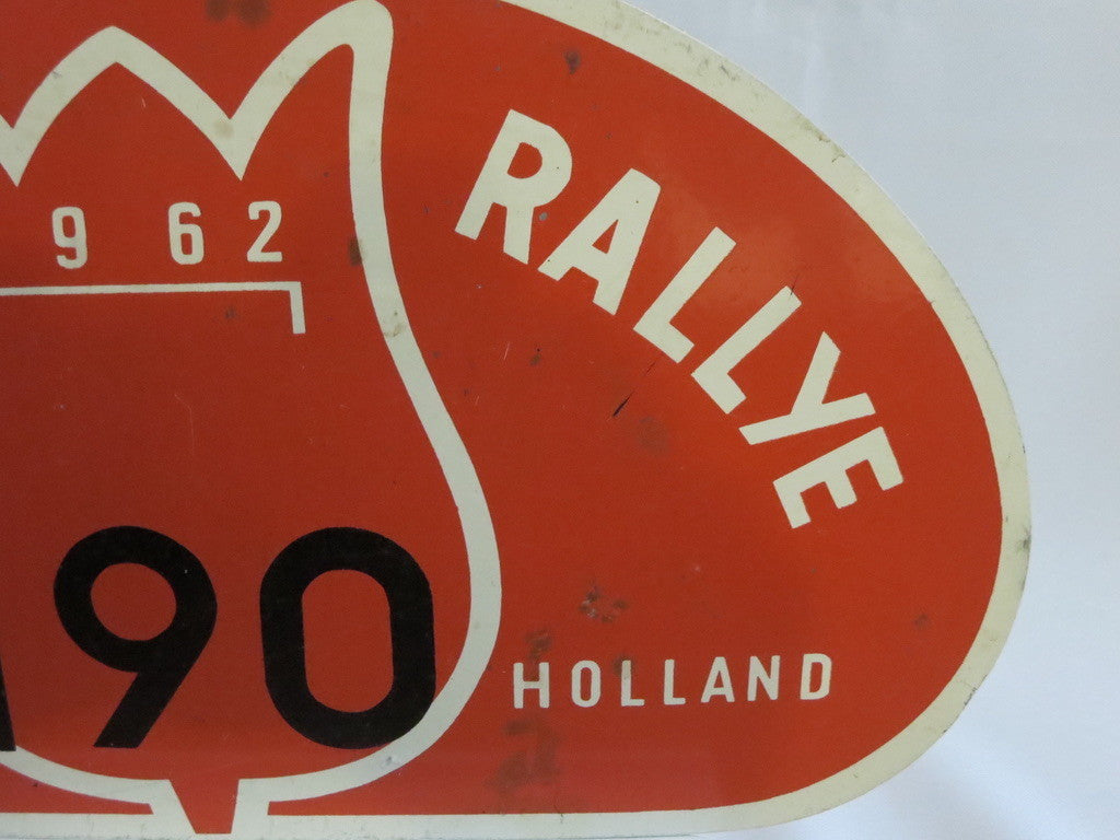 Vintage 1962 Tulpen Rallye Car Club Rally Plate Plaque Sign Metal #190