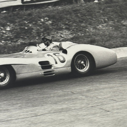 Mercedes Benz Racing Photo Photograph Print W196 Streamliner Car Stirling Moss