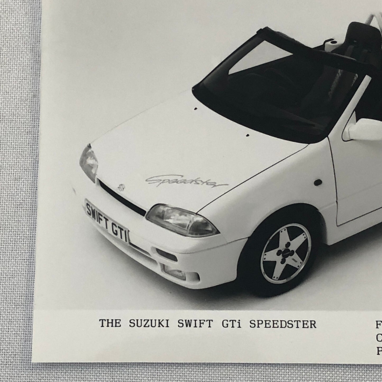 Suzuki Swift GTi Speedster Convertible Car Factory Press Photo Photograph