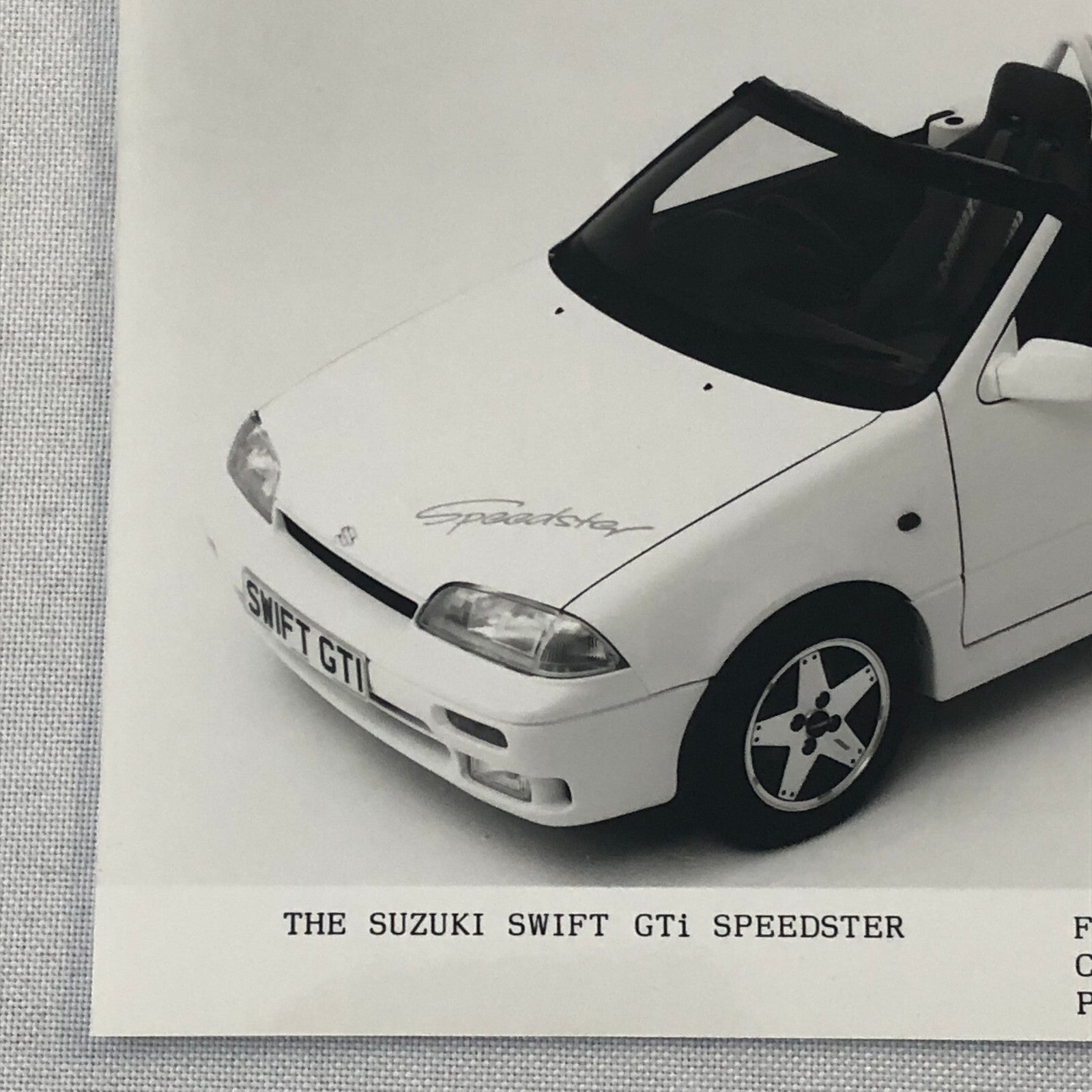 Suzuki Swift GTi Speedster Convertible Car Factory Press Photo Photograph