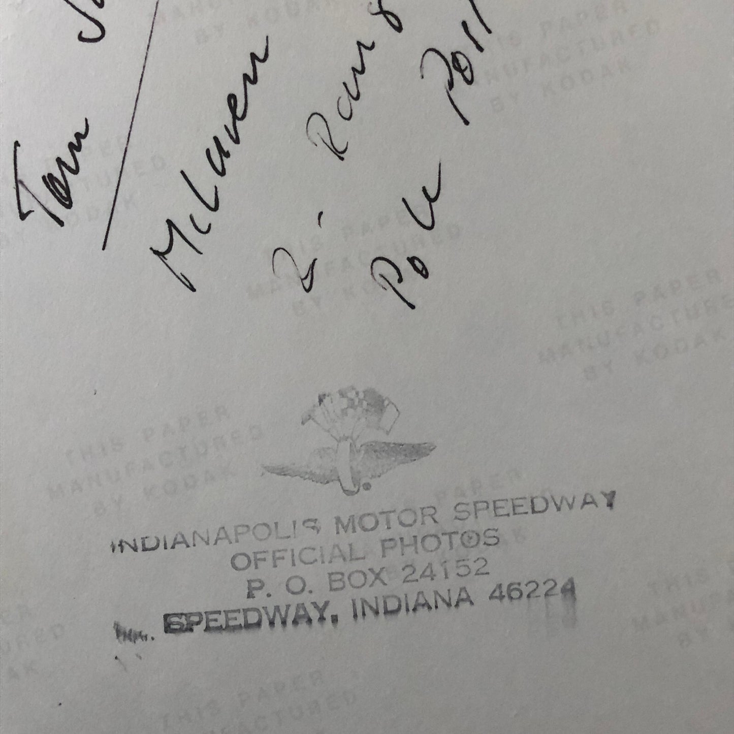 Vintage Indy Indianapolis Racing Photograph Tom Sneva 1977 McLaren Cosworth