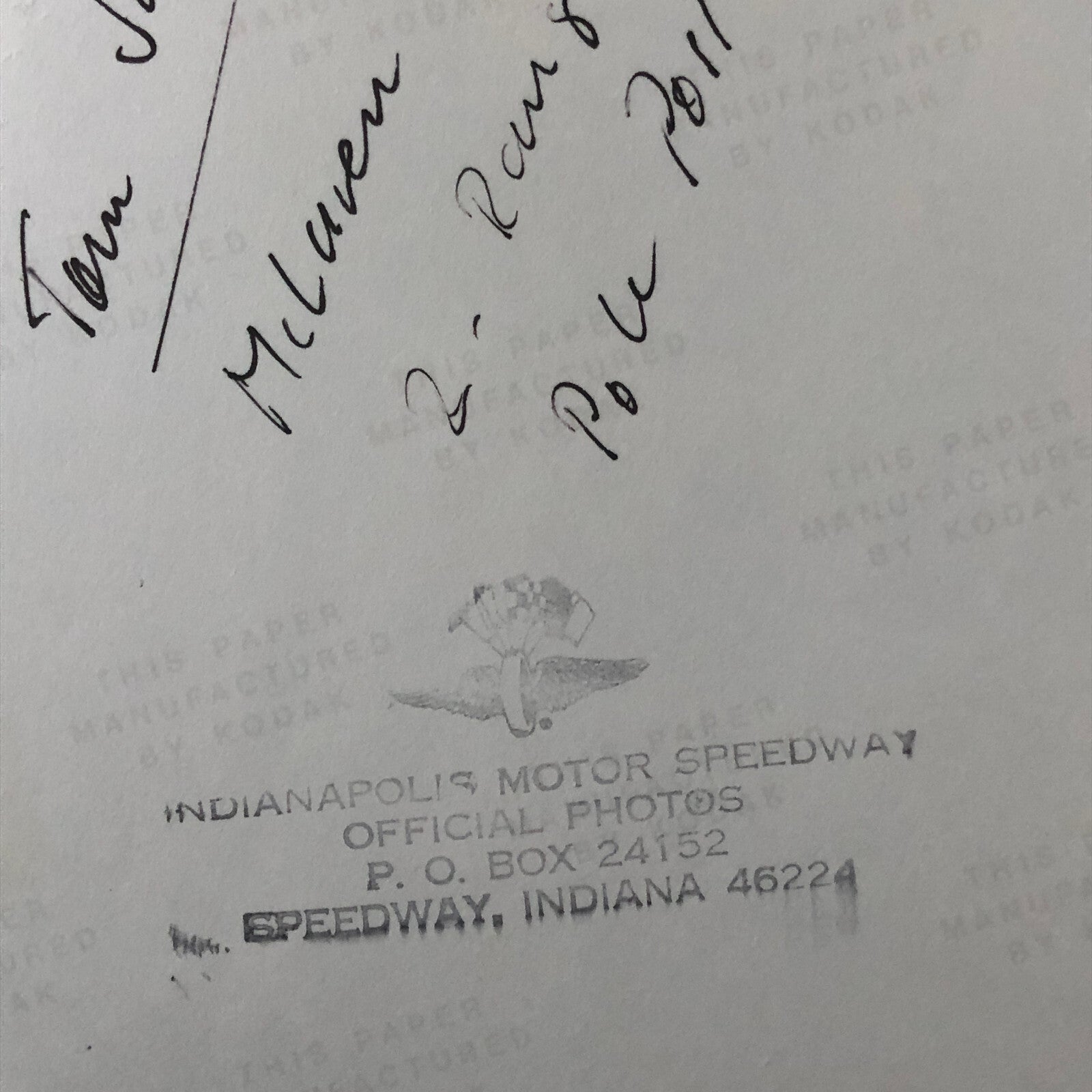 Vintage Indy Indianapolis Racing Photograph Tom Sneva 1977 McLaren Cosworth