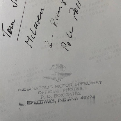 Vintage Indy Indianapolis Racing Photograph Tom Sneva 1977 McLaren Cosworth