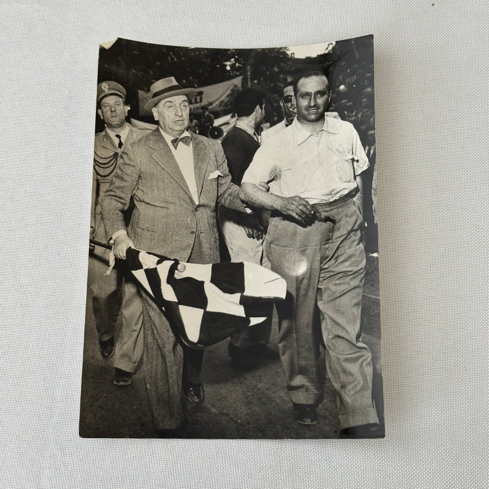 Juan Manuel Fangio Racing Driver Press Photo Photograph Vintage Italian