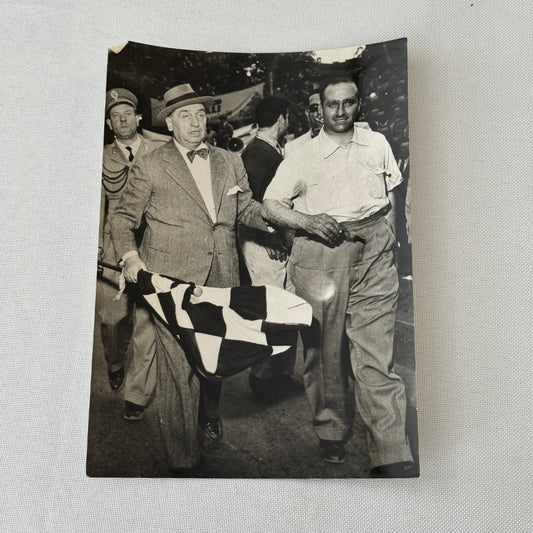 Juan Manuel Fangio Racing Driver Press Photo Photograph Vintage Italian