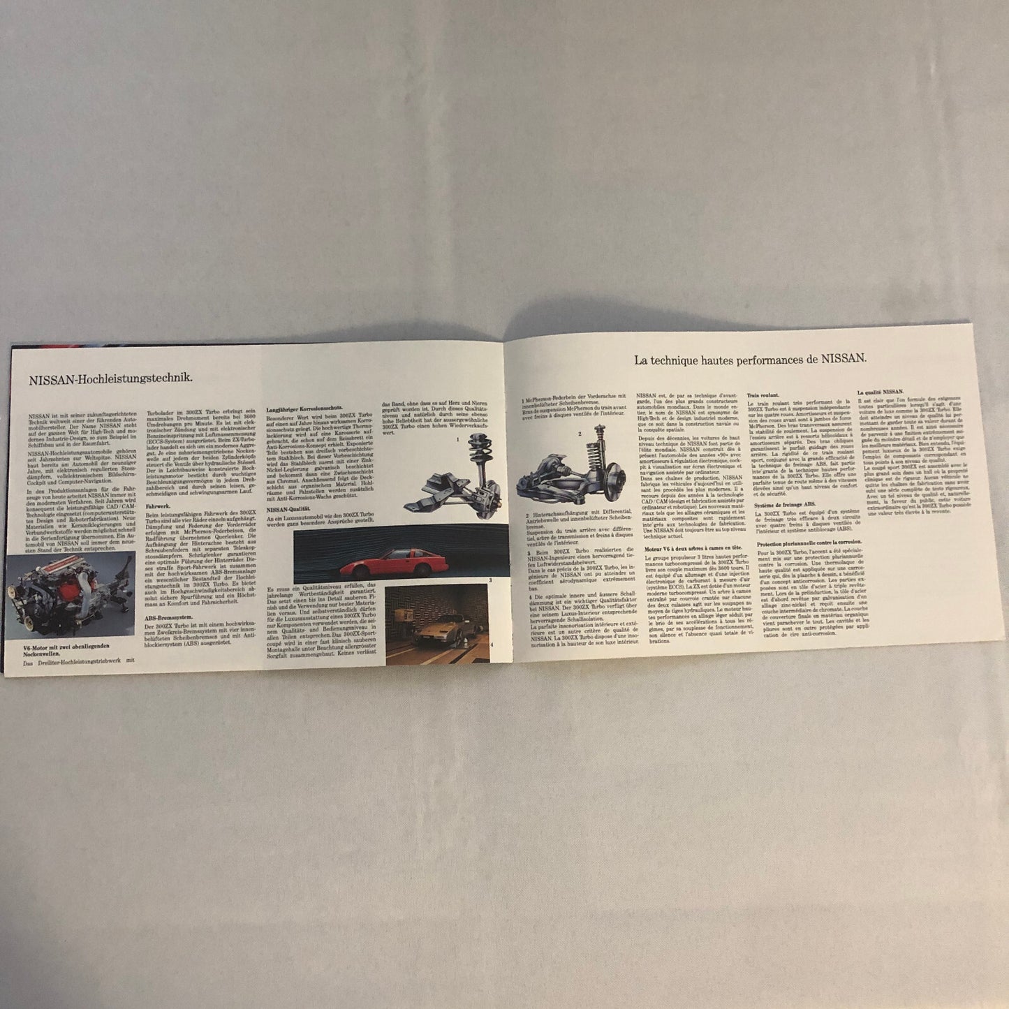 Vintage Nissan 300ZX Turbo Car Sales Brochure Catalog 300 ZX GERMAN FRENCH Text