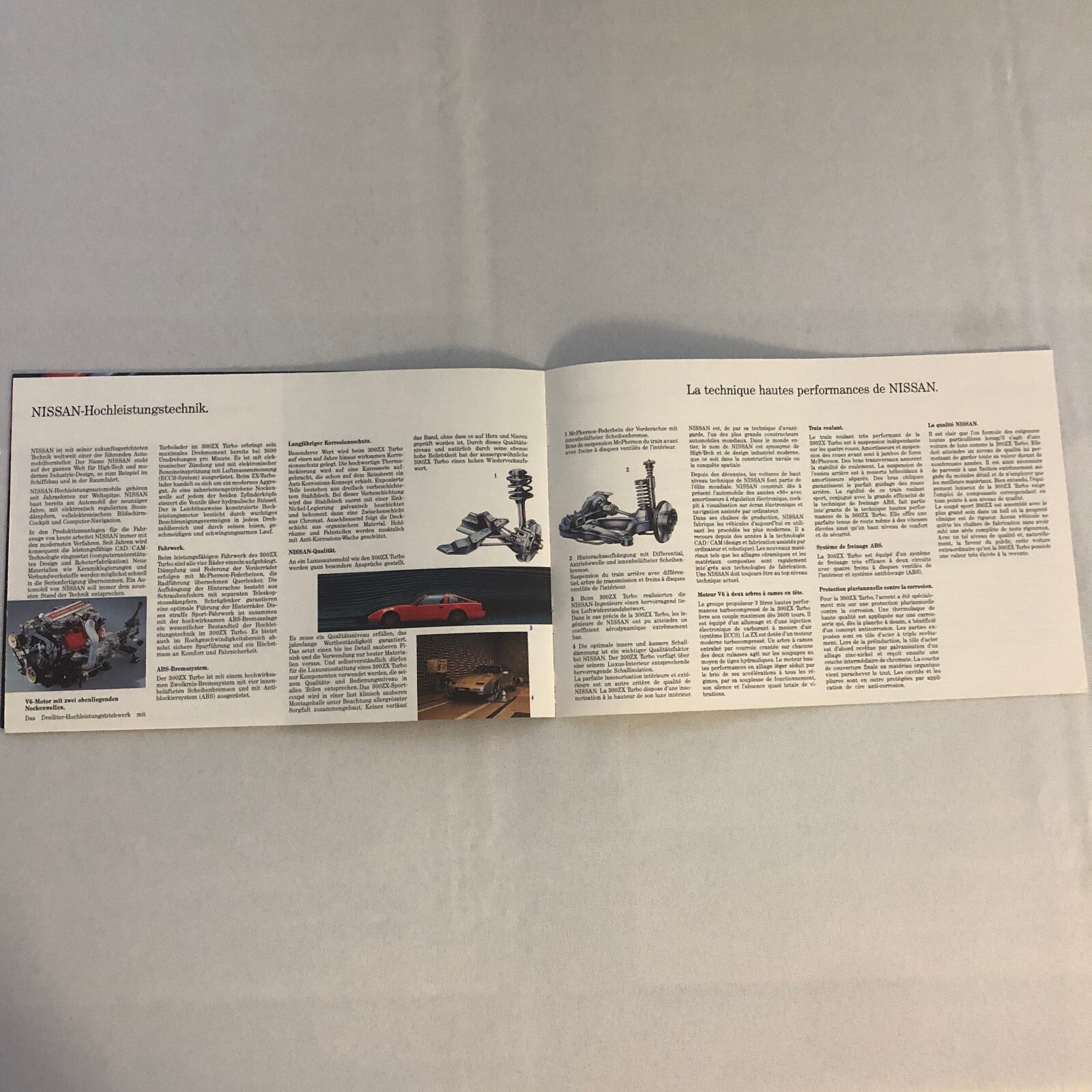 Vintage Nissan 300ZX Turbo Car Sales Brochure Catalog 300 ZX GERMAN FRENCH Text