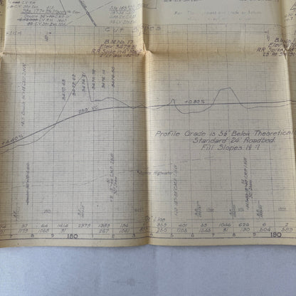 1931 California Highway Dept “As Built” Road Plan Map Blueprint T11N R14E MDB&M