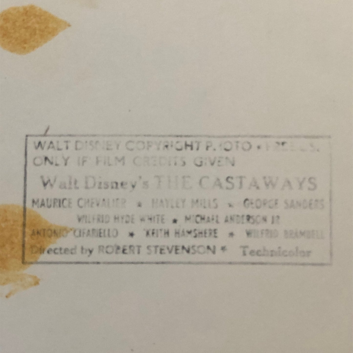 Walt Disney Castaway Movie Film Photo Photograph Maurice Chevalier