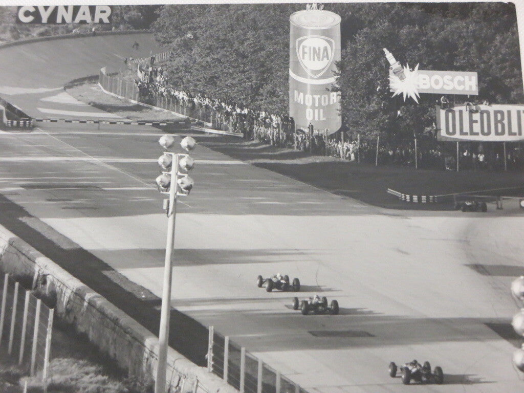 Vintage Grand Prix Racing Photograph Press Photo - Fina Motor Oil Bosch Cars + 