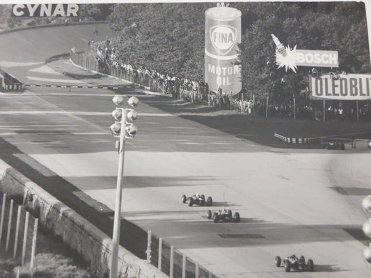 Vintage Grand Prix Racing Photograph Press Photo - Fina Motor Oil Bosch Cars + 