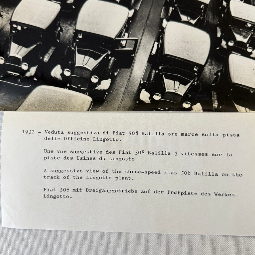 Vintage Fiat 508 Balilla Factory Assembly Line Photo Photograph Print 1932