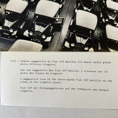 Vintage Fiat 508 Balilla Factory Assembly Line Photo Photograph Print 1932