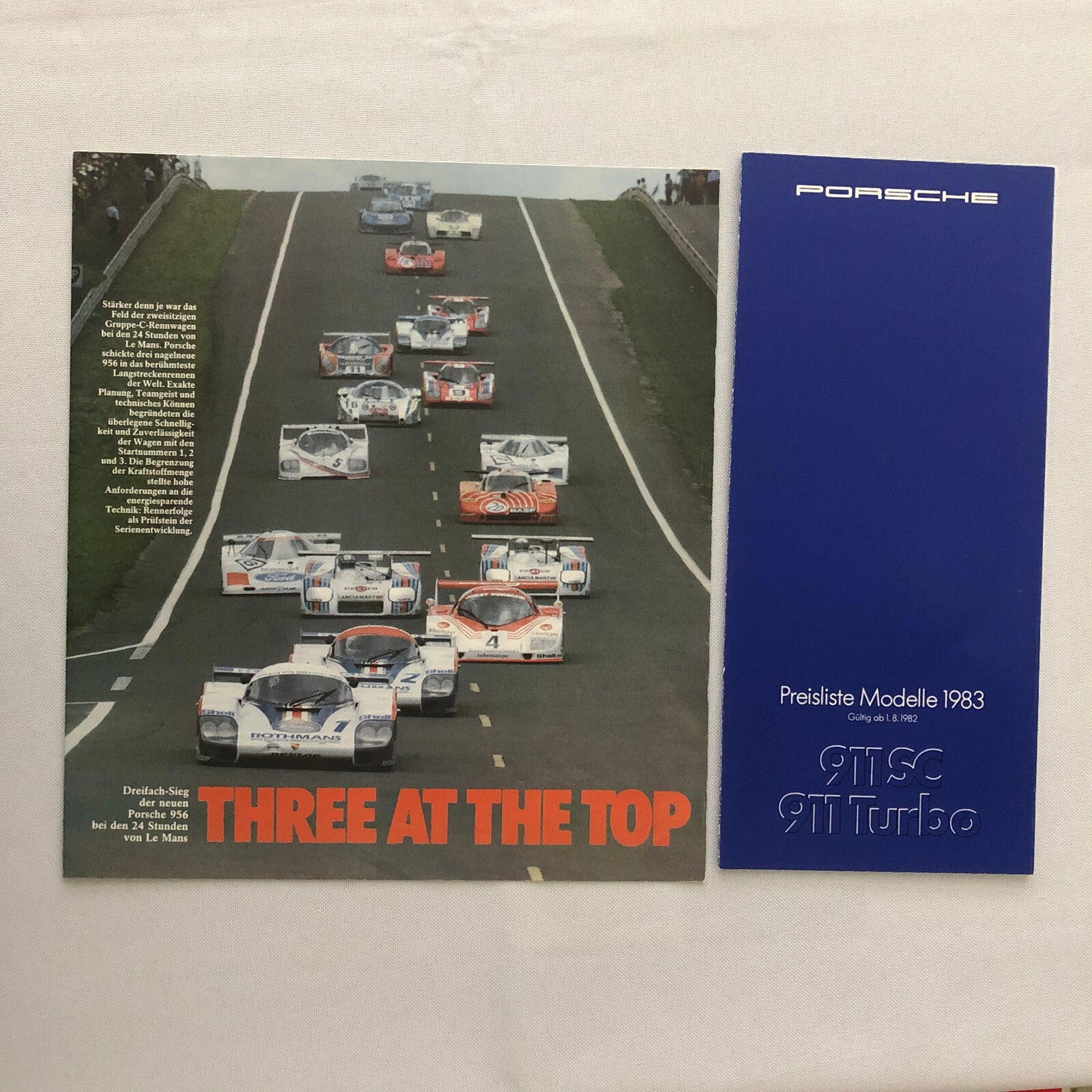 1983 Porsche 911 SC and 911 Turbo Sales Brochure Catalog Prospekt GERMAN TEXT