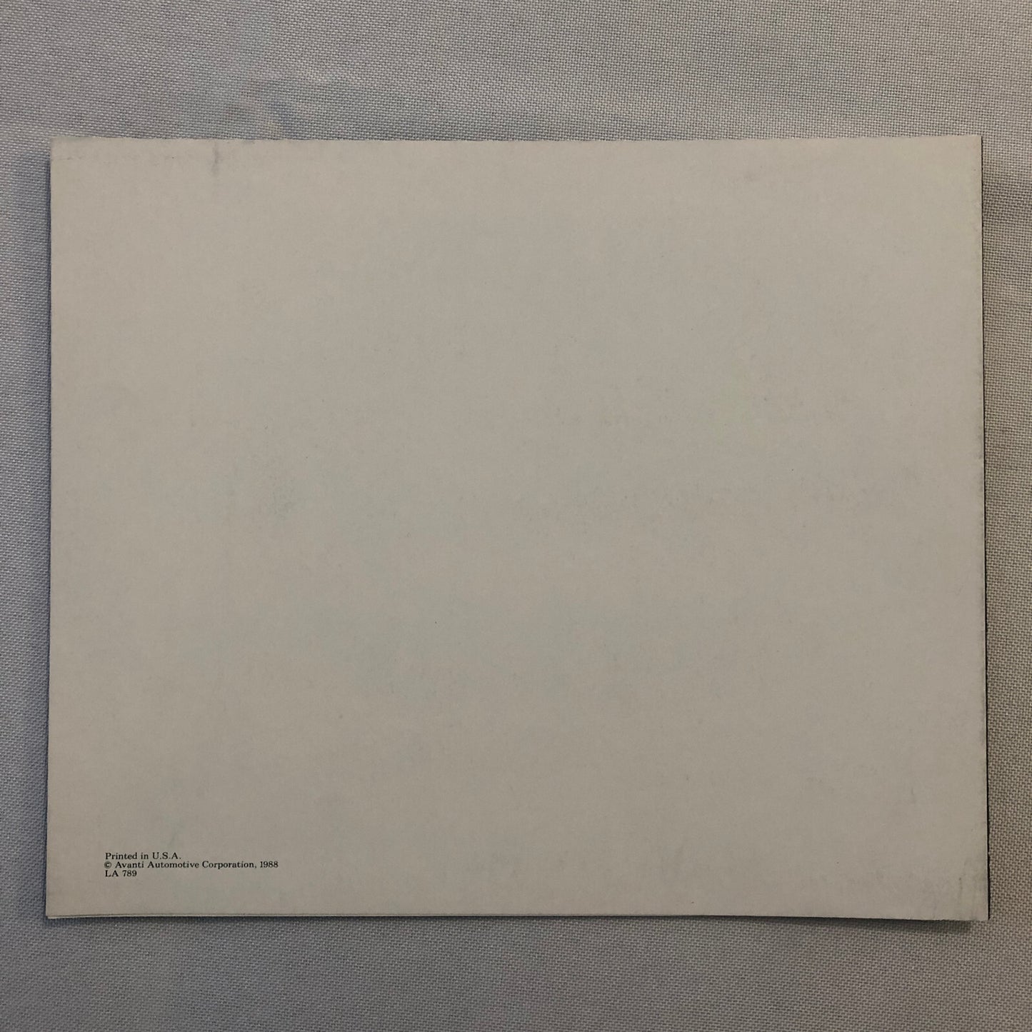 Vintage Avanti Sales Brochure Catalog 1988 Coupe Convertible