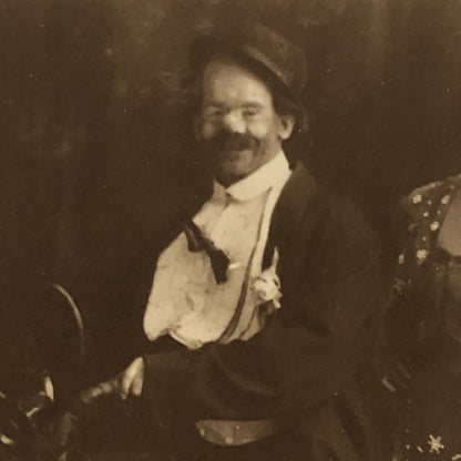 Circus Performer Clown on Bicycle Motorcycle Bike Real Photo Postcard RPPC