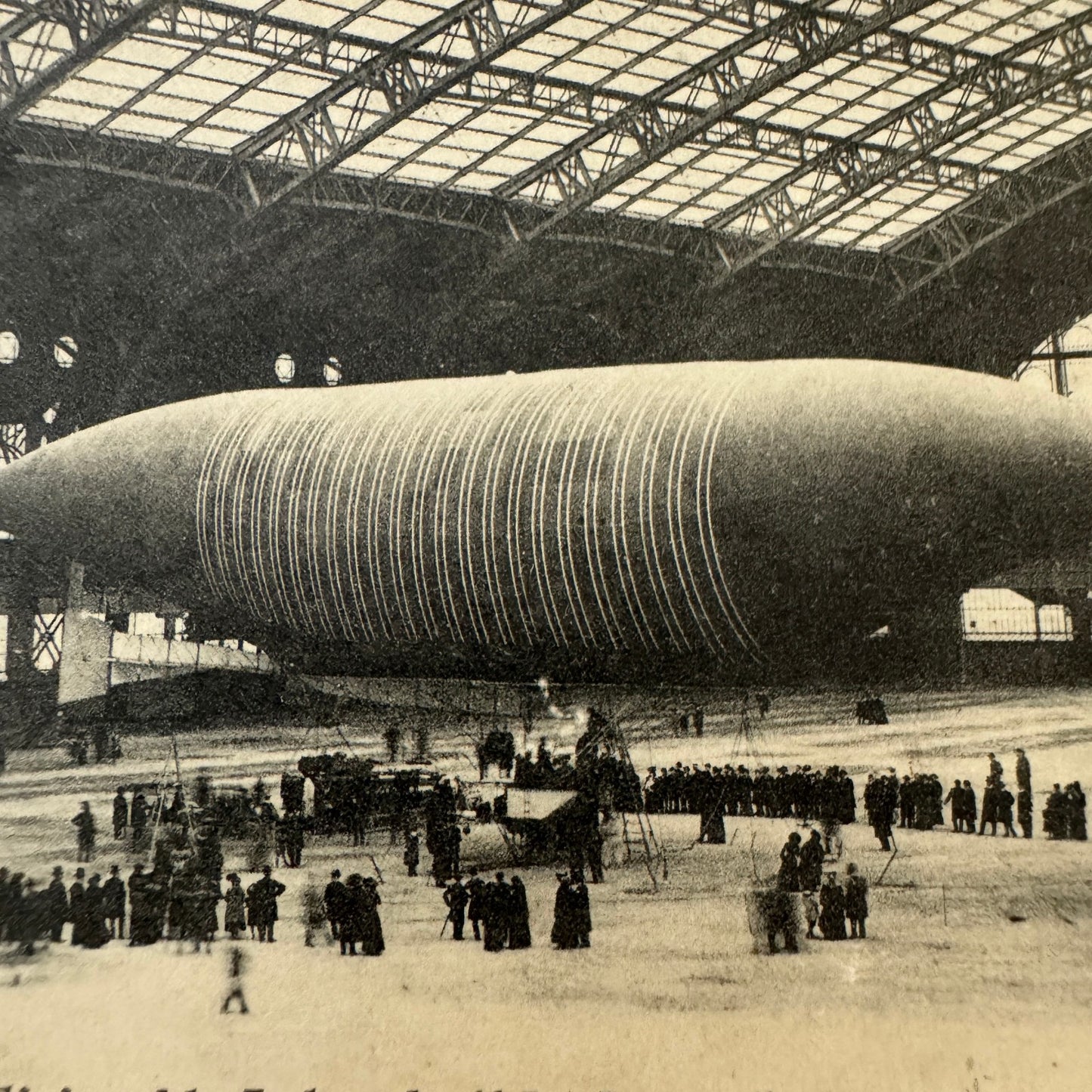 Vintage Zeppelin Airship Dirigible Postcard Post Card French Lebaudy Le Jaune