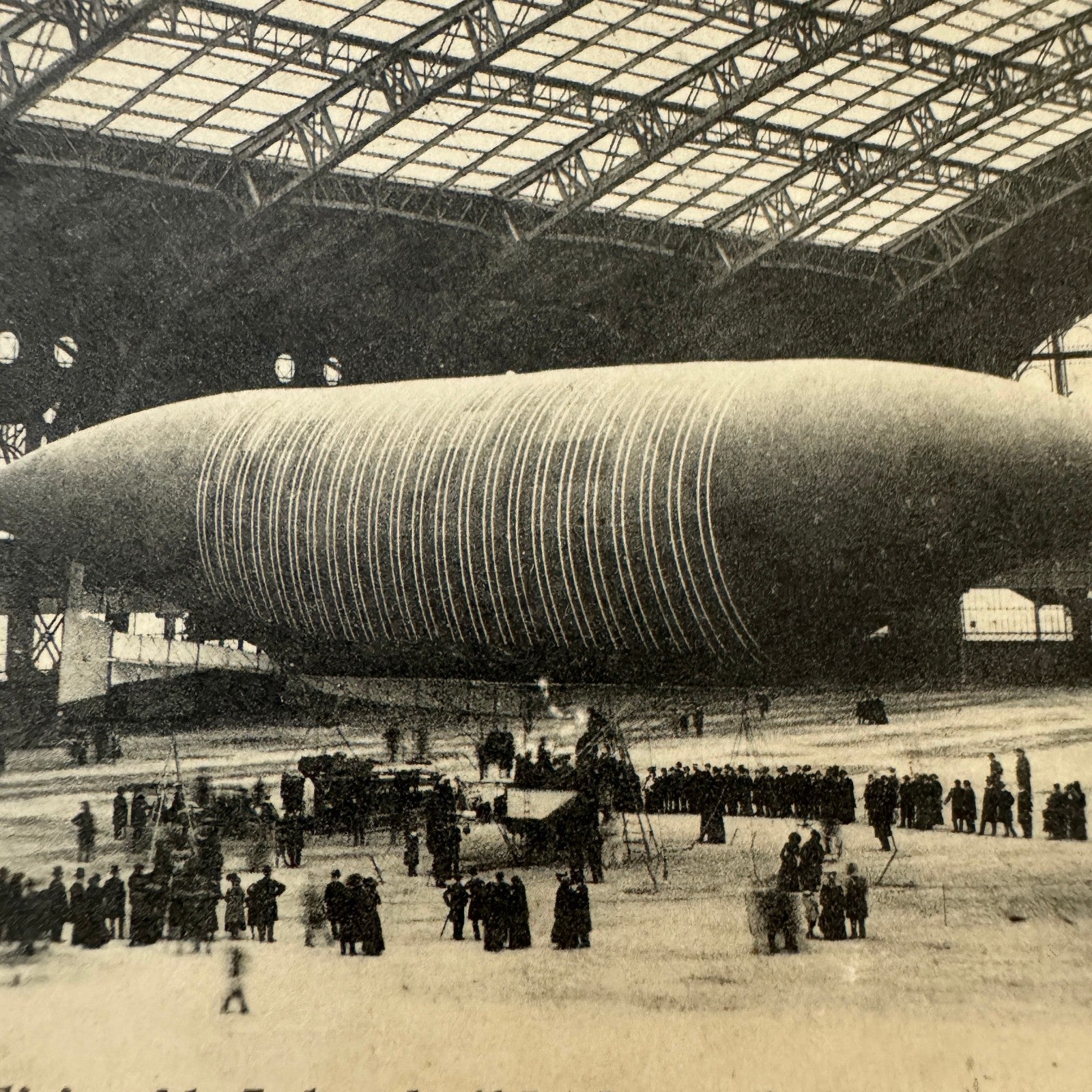 Vintage Zeppelin Airship Dirigible Postcard Post Card French Lebaudy Le Jaune