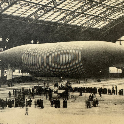 Vintage Zeppelin Airship Dirigible Postcard Post Card French Lebaudy Le Jaune