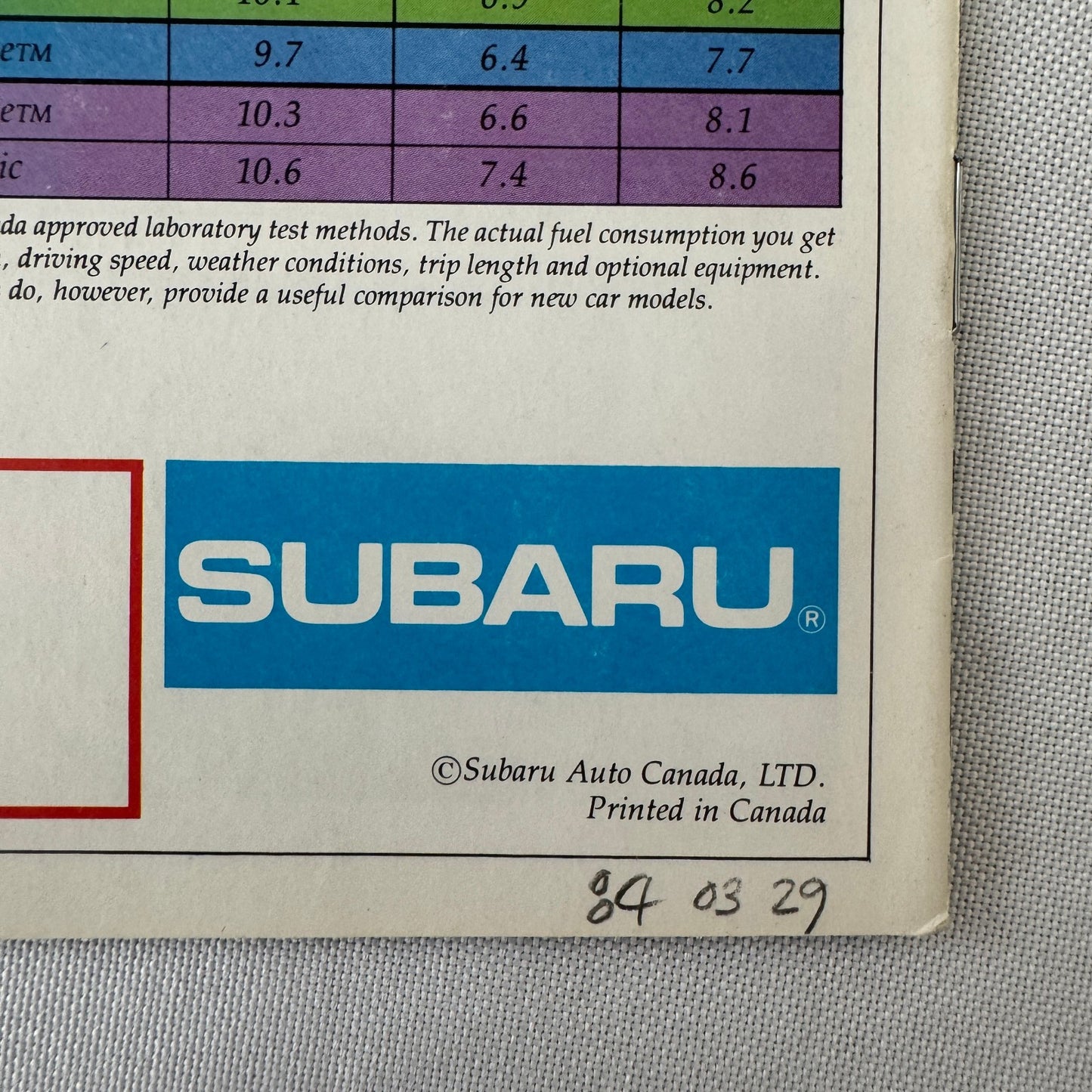 Vintage Subaru Car Sales Brochure Catalog Advertising GL Hatchback Wagon Sedan