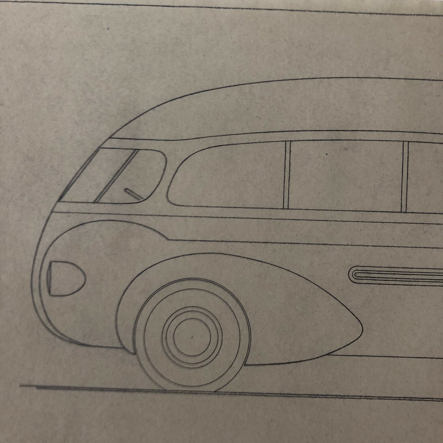 1936 Coachbuilder Bus Design Blueprint Rendering Blue Print Coach Bus Truck
