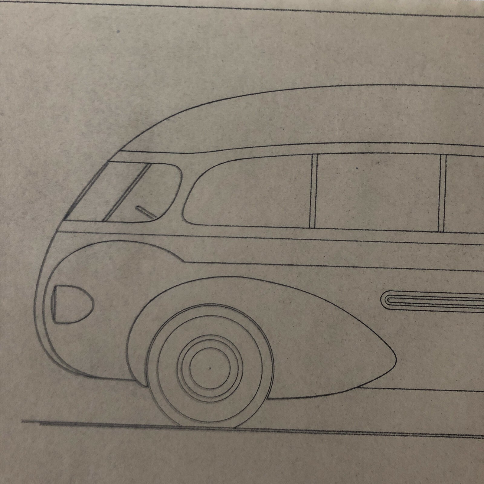 1936 Coachbuilder Bus Design Blueprint Rendering Blue Print Coach Bus Truck