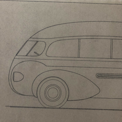 1936 Coachbuilder Bus Design Blueprint Rendering Blue Print Coach Bus Truck