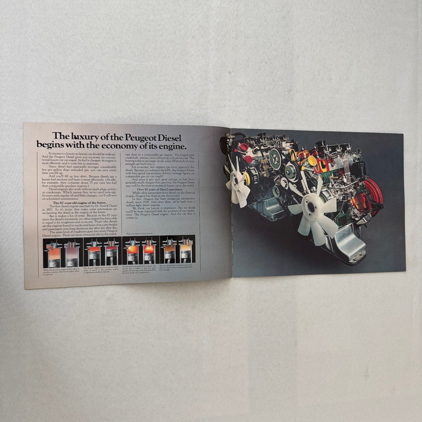 Vintage Peugeot Diesel Car Sales Brochure Catalog Station Wagon Sedan
