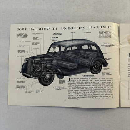 Vauxhall Car Sales Brochure Catalog Advertising 10HP 12HP 14 HP 10 12 14 Vintage