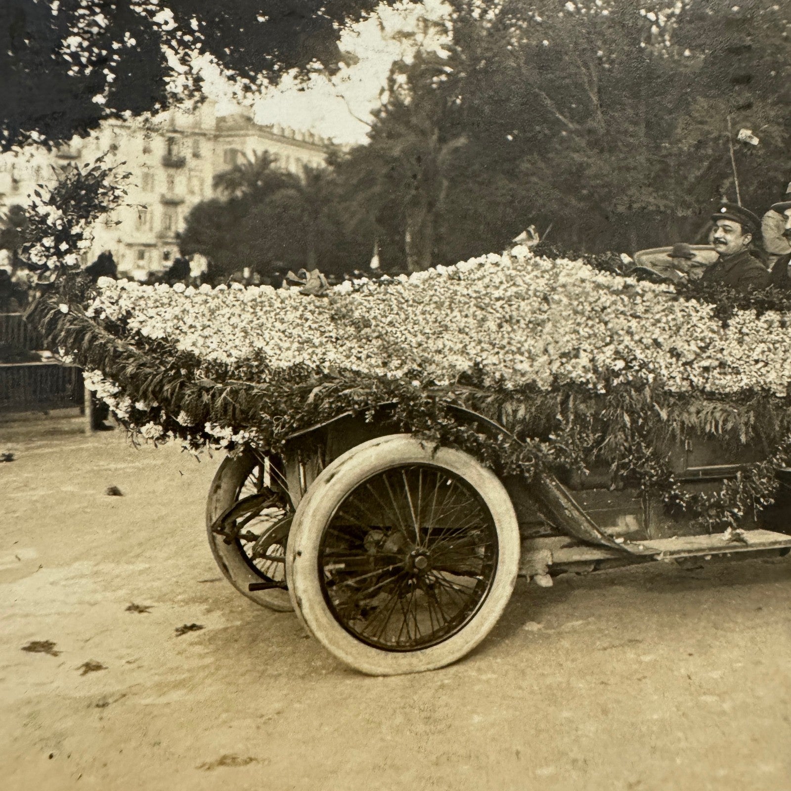 Vintage Postcard Real Photo Postcard RPPC Post Card Early Automobile Parade Car