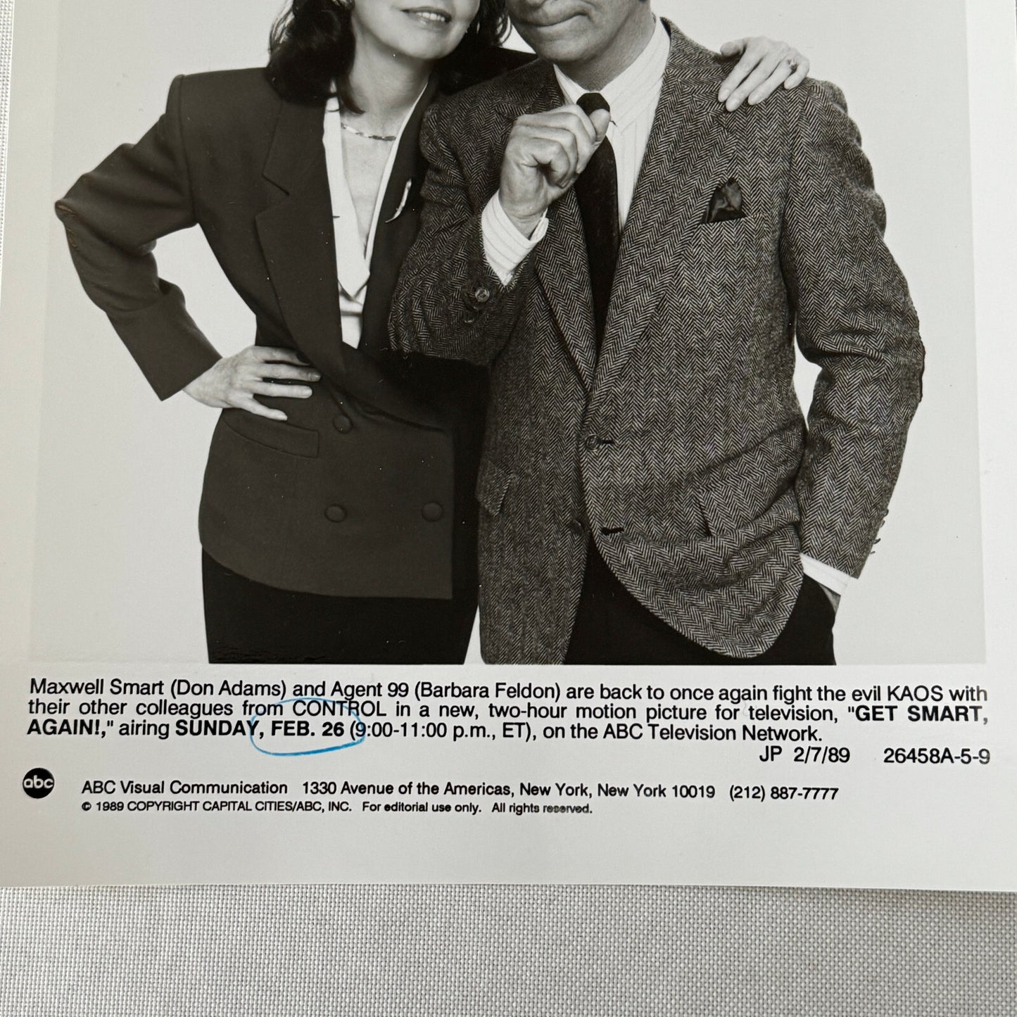Get Smart Television TV Press Photo Photograph Don Adams Barbara Feldon 1989