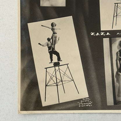 Vintage Circus Acrobat Balancing Act Photo Photograph Zaza and Gallai