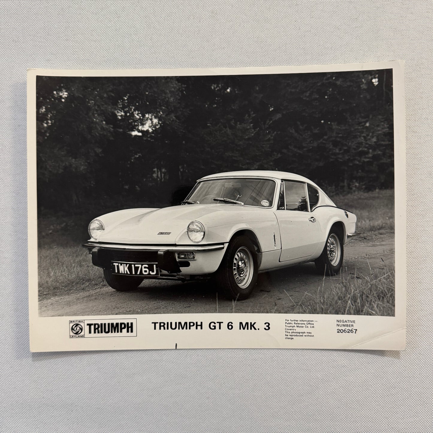 Triumph GT6 Mark 3 Car Factory Press Photo Photograph