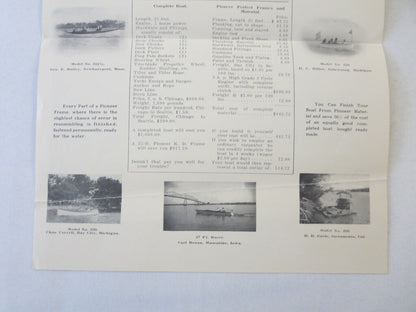 Vintage 1909 Pioneer Boat & Pattern Company Brochure Advertisement 