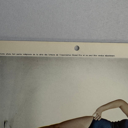 Vintage Wrestling Print Insert Viviane Vachon Quebec French 1973