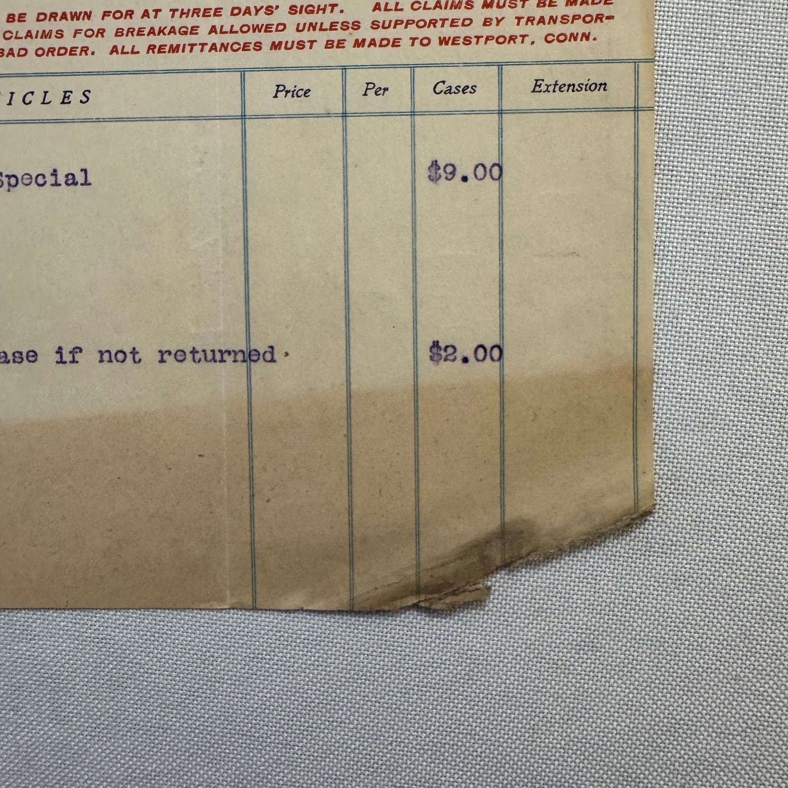 The Embalmers Supply Company Westport Connecticut Letterhead Document 1908