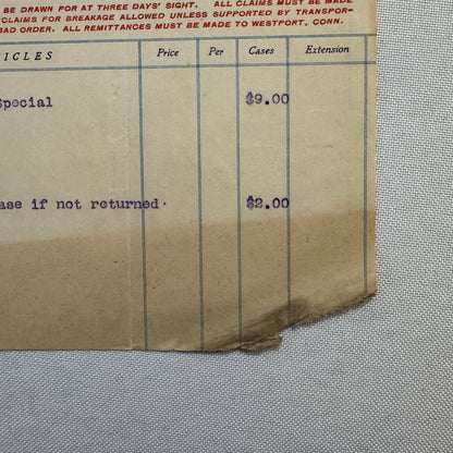 The Embalmers Supply Company Westport Connecticut Letterhead Document 1908