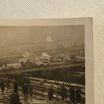 Press Photo Photograph Automobile and Trolley Car Accident Wreck Disaster