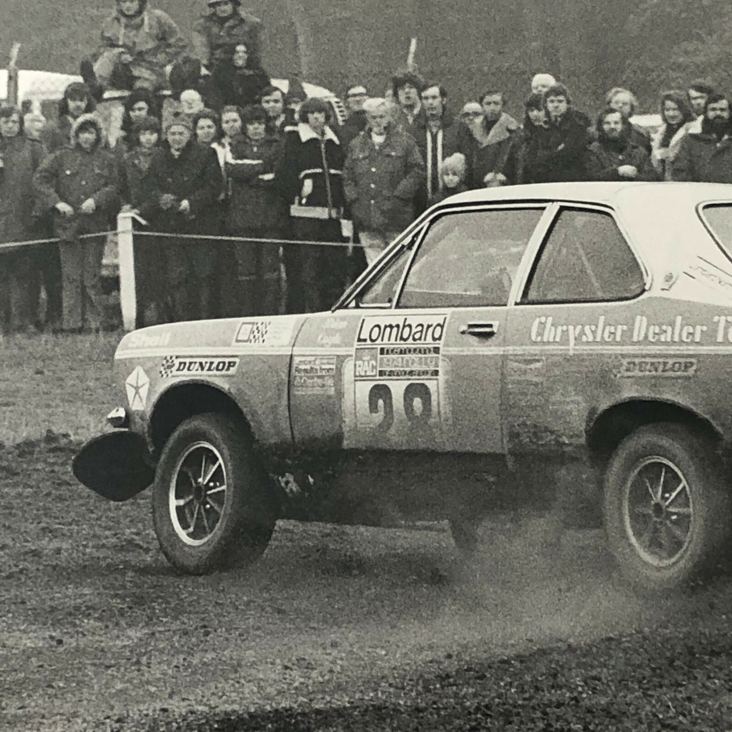 Vintage Rally Racing Photo Photograph 1974 Rallye RAC Chrysler Car 