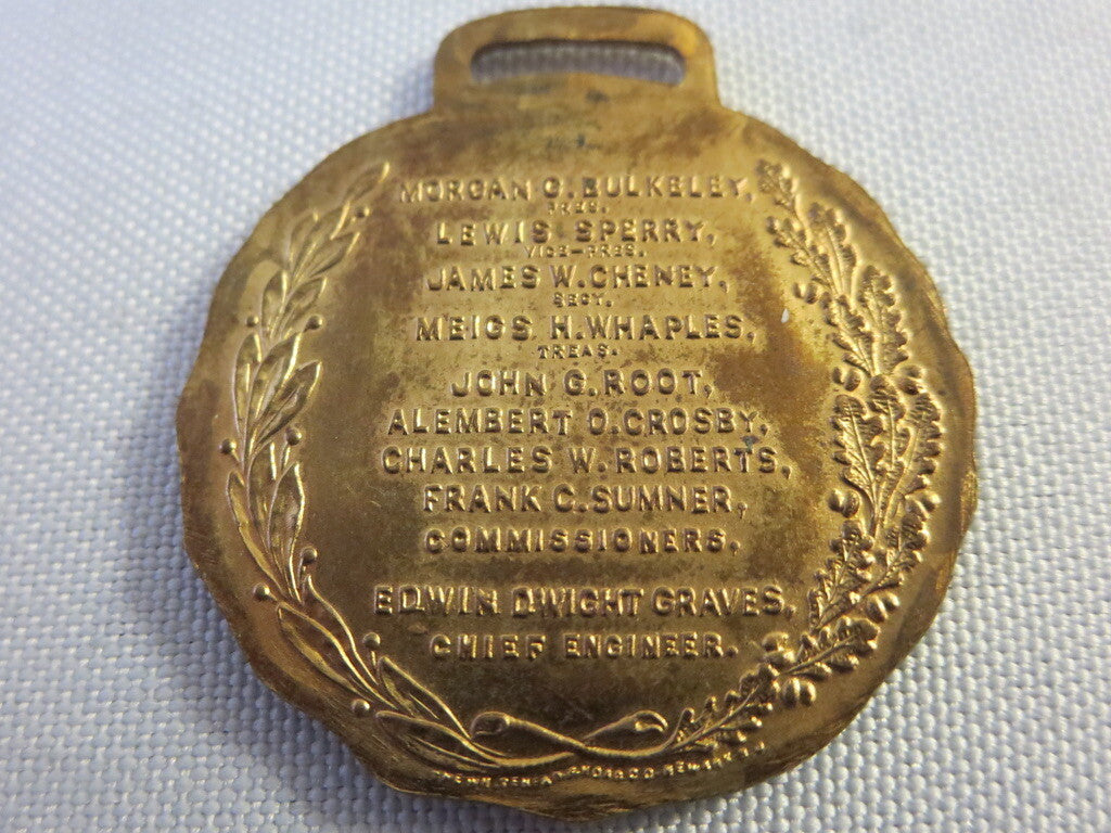 1908 Bulkeley Bridge Hartford County Connecticut Commemerative Medal Badge 