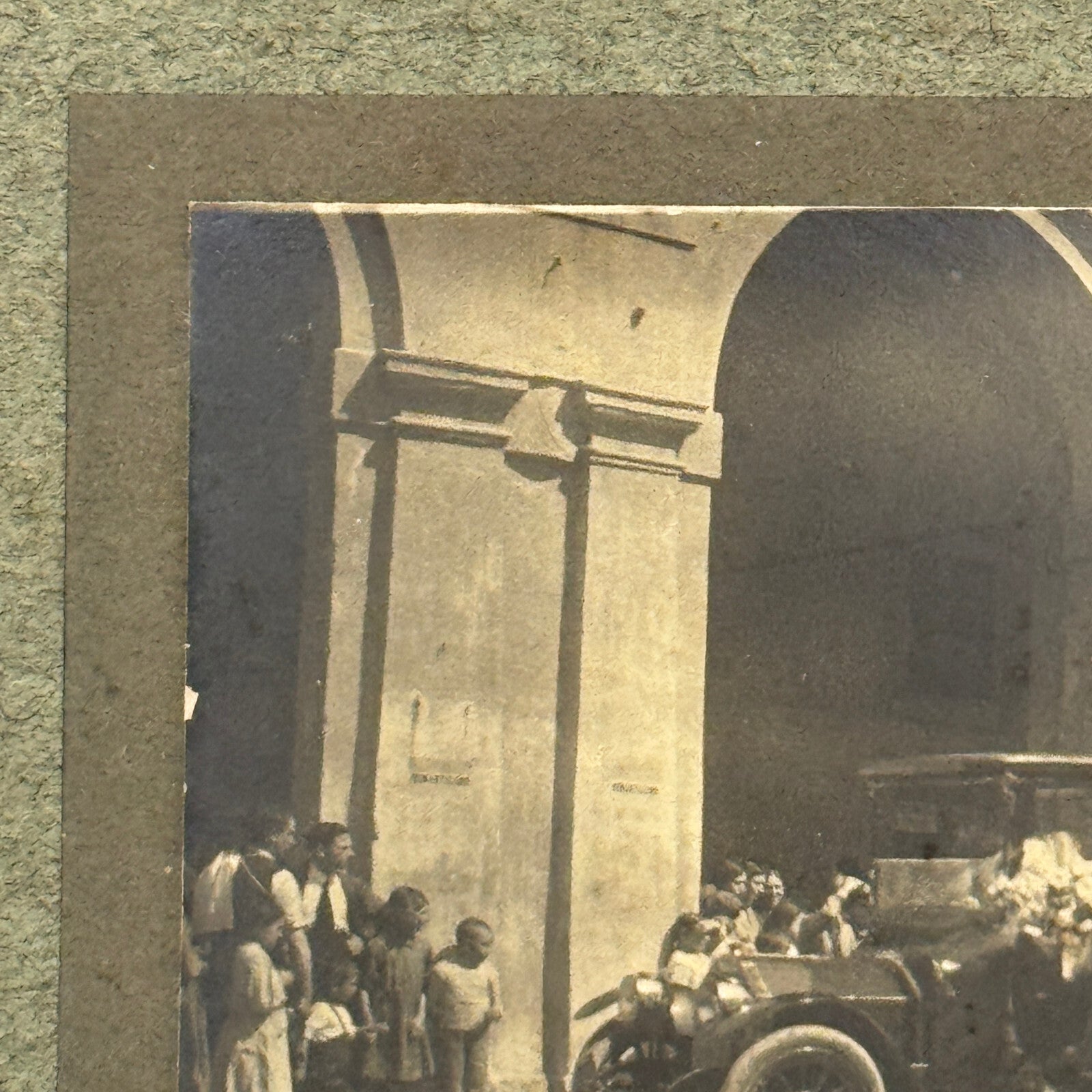 Vintage Photograph Photo People with Early Automobile Car