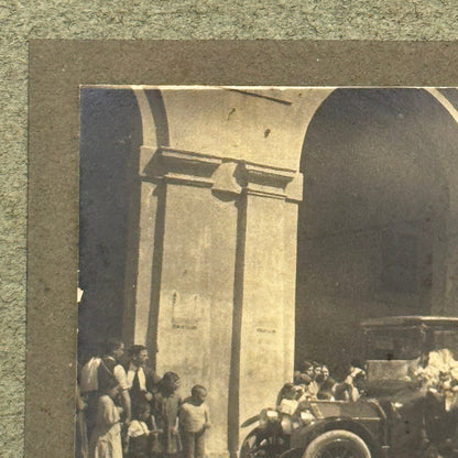 Vintage Photograph Photo People with Early Automobile Car