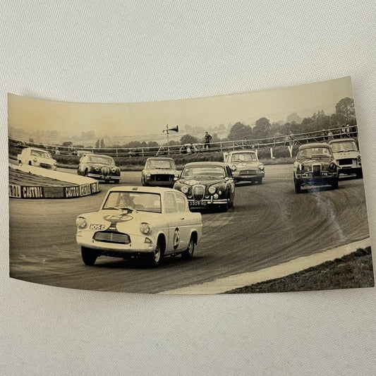 Vintage Racing Photo Photograph Print Ford Jaguar