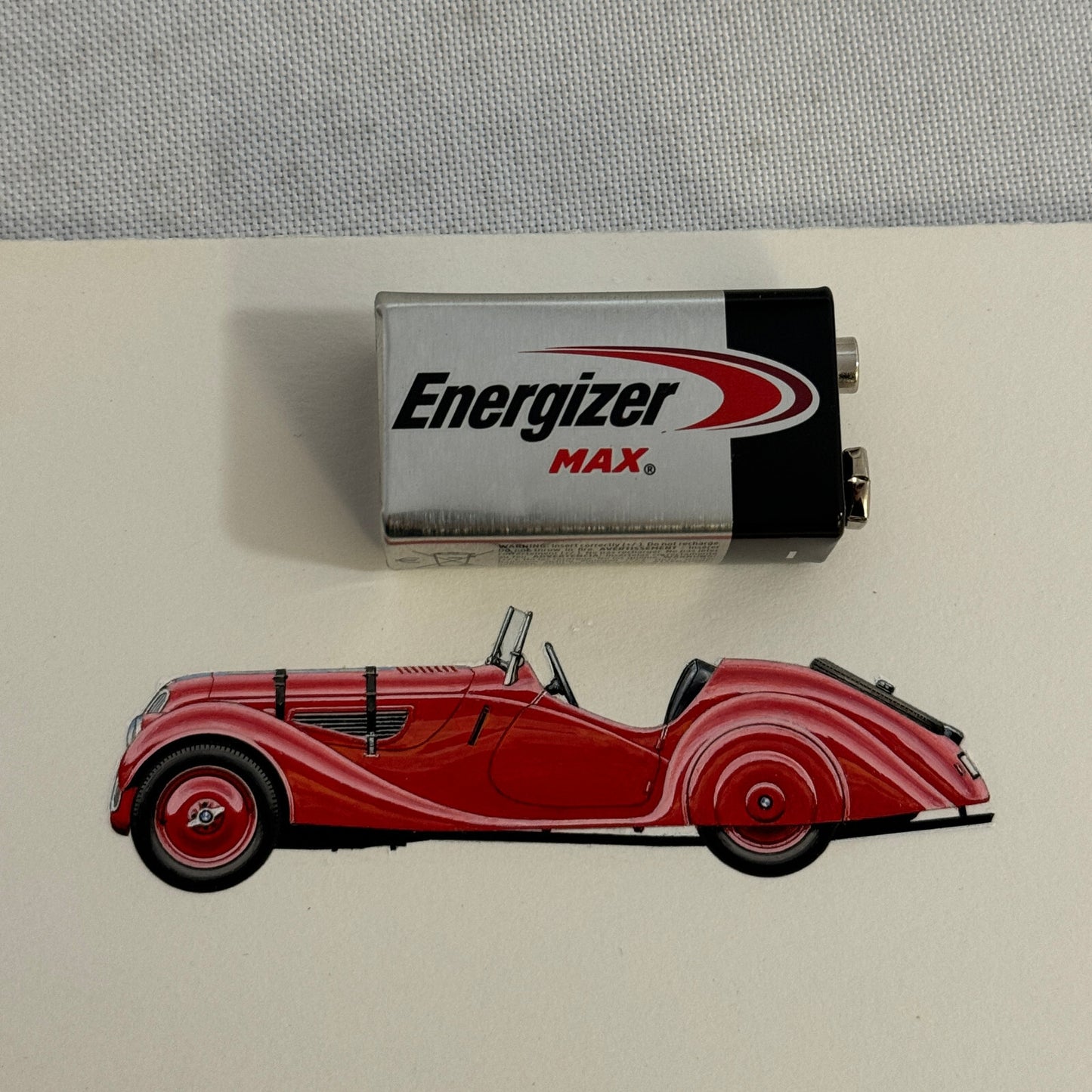 1938 BMW 328 Car Illustration Art Drawing Hand Drawn Vintage Miniature Detailed