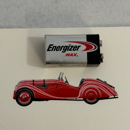 1938 BMW 328 Car Illustration Art Drawing Hand Drawn Vintage Miniature Detailed