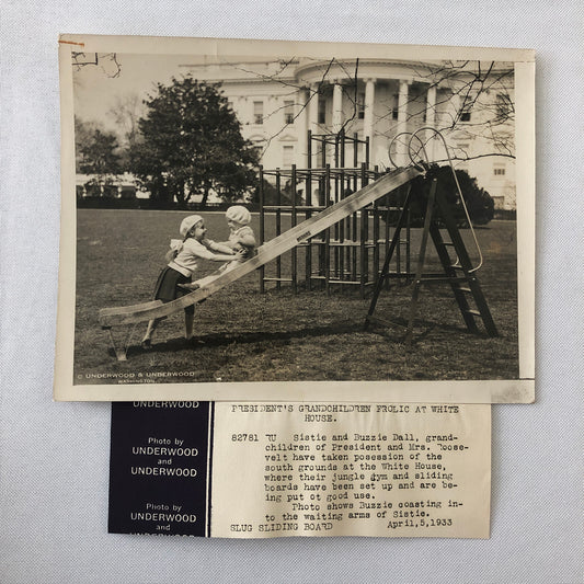 Press Photo Photograph President Franklin Roosevelt Grand Children Whitehouse