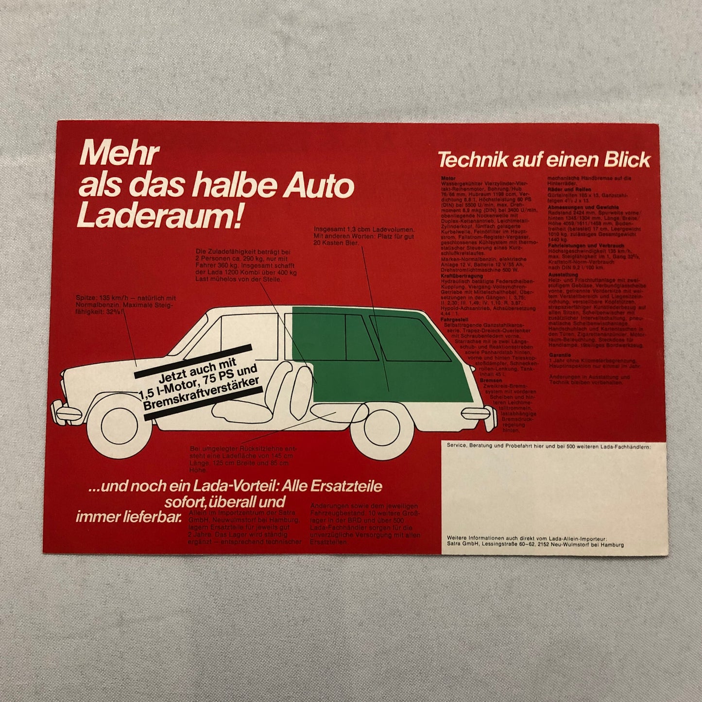 Lada 1200 Kombi Station Wagon Car Sales Brochure Catalog GERMAN Text