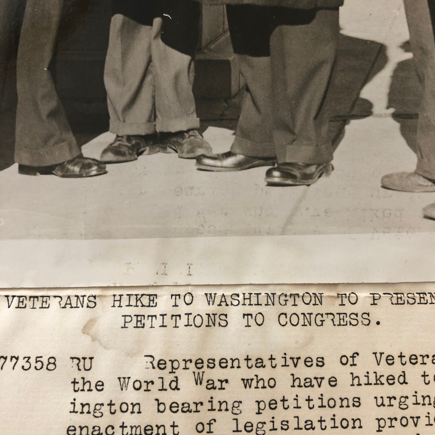 Press Photo Photograph Veterans Lobby Congress For Bonus Pay 1932 Washington