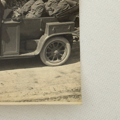 Vintage Photograph Photo Men in Early Automobile Possibly Military