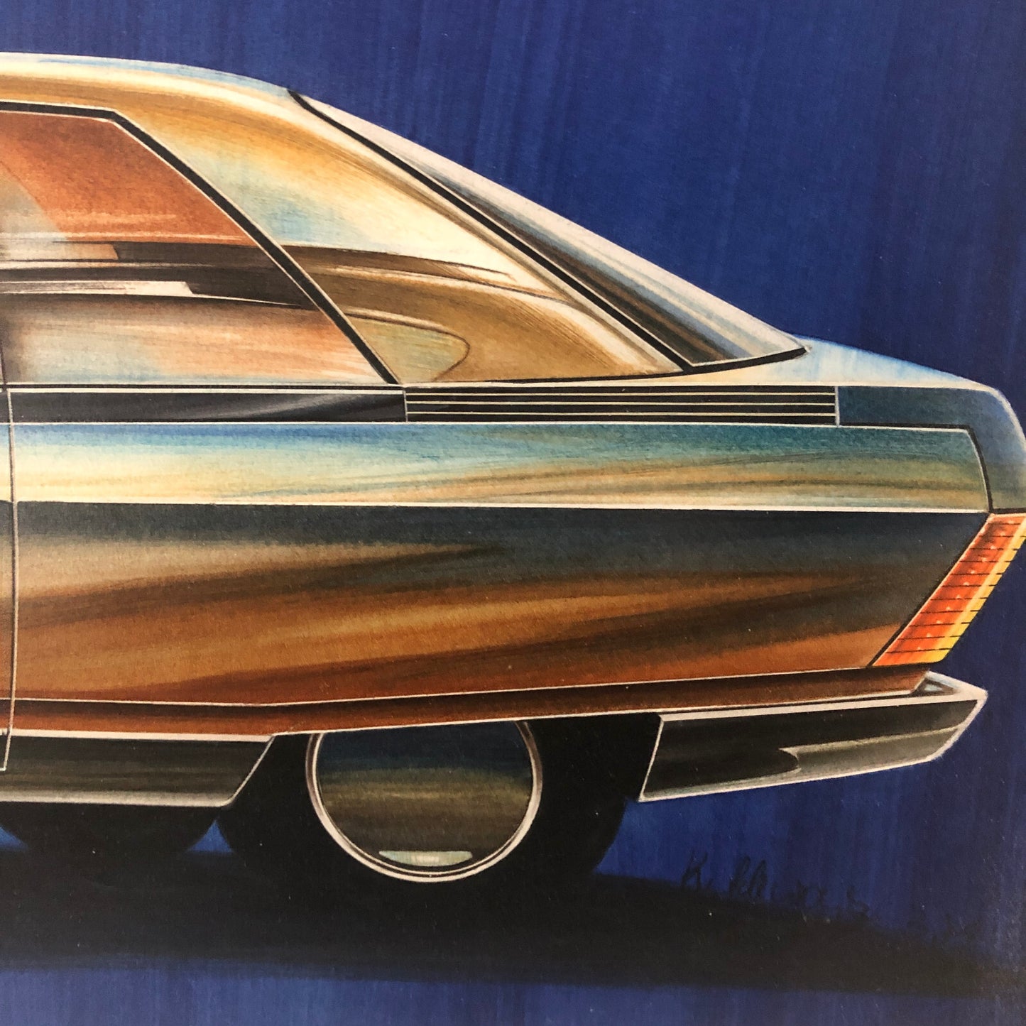 Vintage Concept Car Styling Design Art Illustration Volkswagen Skoda or VW ?